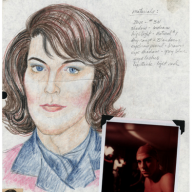 T.R. Uthco, The Artist-Jackie, dessin et photograpie (préparation maquillage Doug Michels pour Eternal Frame), 1975, archives Doug Hall