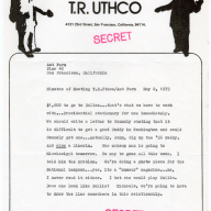T.R. Uthco, lettre adressée à Ant Farm, 2 mai 1975, archives Doug Hall