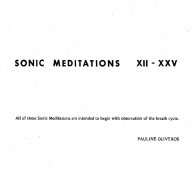 Oliveros, Pauline,  Sonic Meditations, 1974